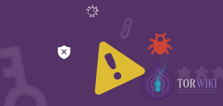 Dark web safety warning &mdash; caution alert with malware and phishing threat icons